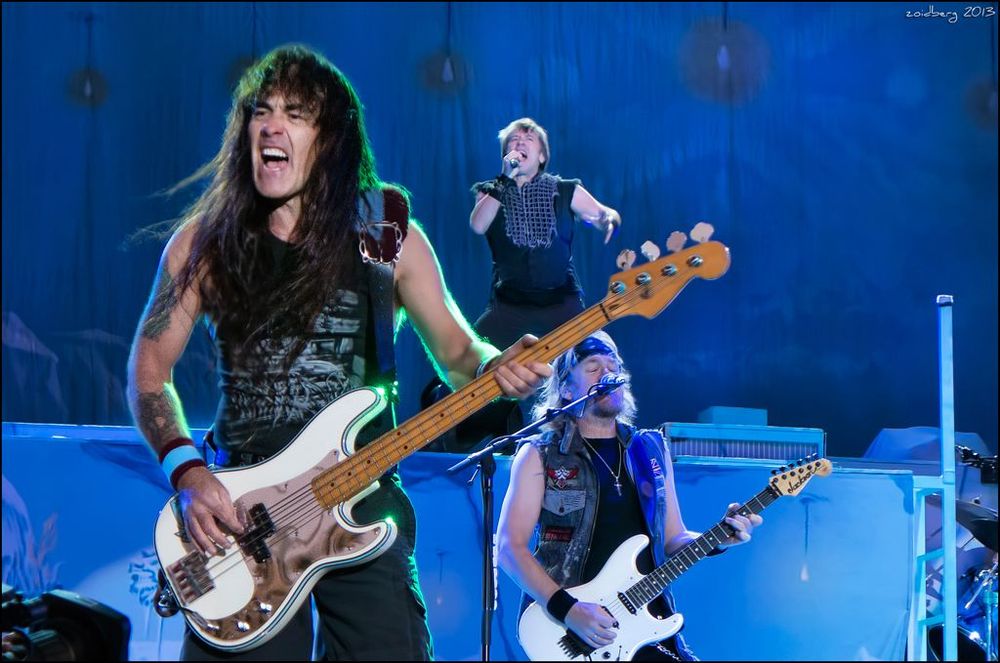 Iron Maiden live 2013 mit Steve Harris, Adrian Smith und Bruce Dickinson