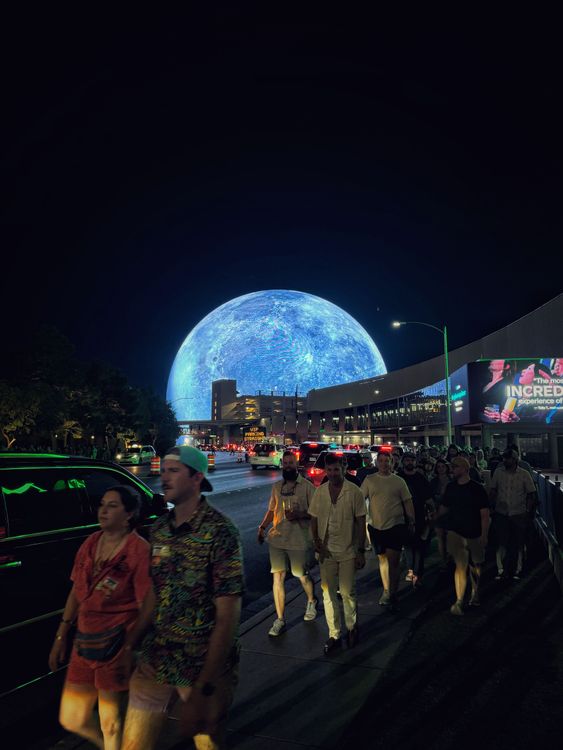 Sphere Las Vegas bei Nacht – Schauplatz der Metallica Residency 2026